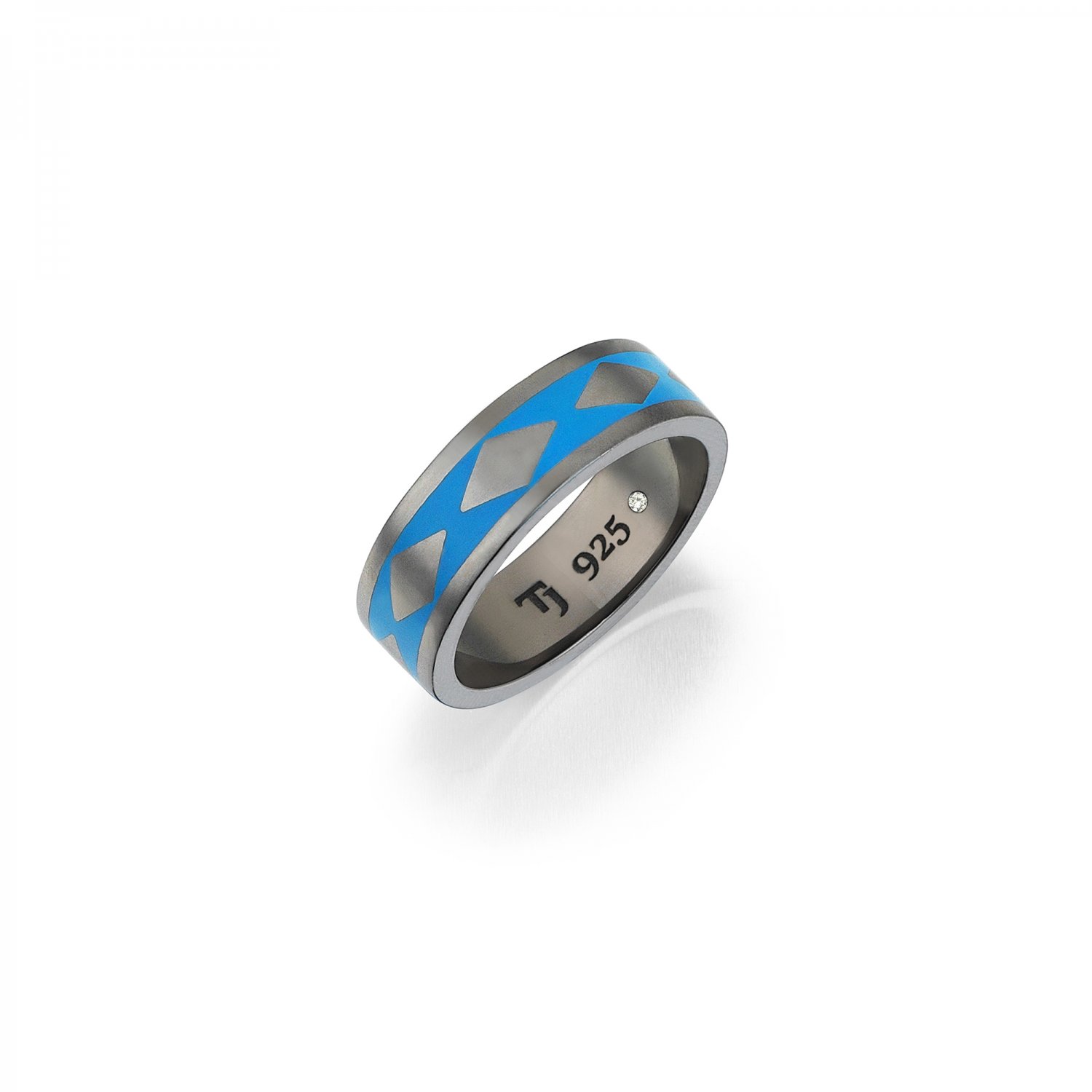 Cubic Snake Band in Silver - 7,70mm - BLUE