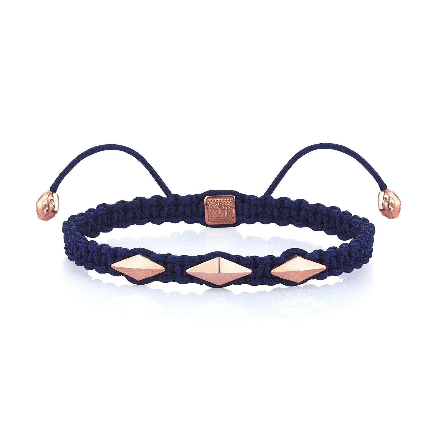 Blue Macrame 18K Gold Iconic Diamondback (3) Bracelet in Rose